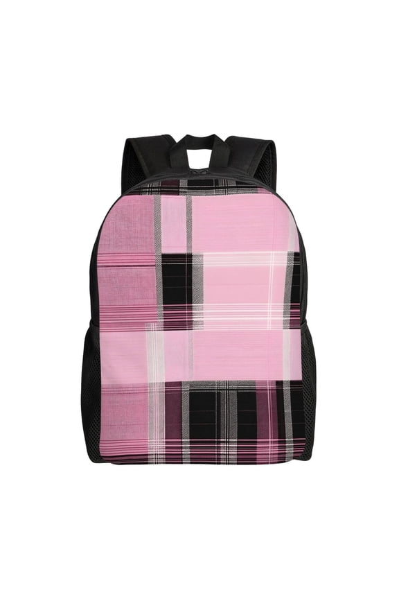Single Side Full Backpack 16.111.84.5in Large Capacity Breathable Shoulder Belt Leisure Simple And Strong Bearing Capacity Plaid Fall Camo Pink_4
