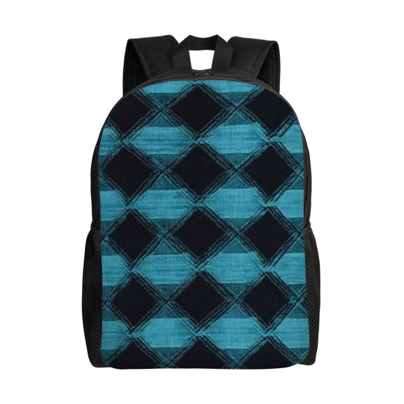 Single Side Full Backpack 16.111.84.5in Large Capacity Breathable Shoulder Belt Leisure Simple And Strong Bearing Capacity Argyle Plaid Darkturquoise_3
