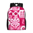 thumbnail image 1 of Single Side Full Backpack 16.1×11.8×4.5in Large Capacity Breathable Shoulder Belt Leisure Simple And Strong Bearing Capacity Hotpink Geometric Patterns_1, 1 of 8