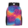 thumbnail image 1 of Single Side Full Backpack 16.1×11.8×4.5in Large Capacity Breathable Shoulder Belt Leisure Simple And Strong Bearing Capacity Palevioletred Tie-Dye Background Vibrant Colors And Swirling (2), 1 of 8