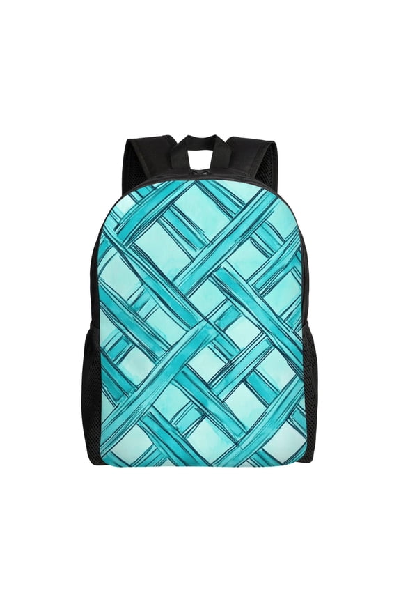 Single Side Full Backpack 16.111.84.5in Large Capacity Breathable Shoulder Belt Leisure Simple And Strong Bearing Capacity Turquoise Moroccan Trellis Hand-Drawn Sketch_62922_2