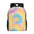 thumbnail image 1 of Single Side Full Backpack 16.1×11.8×4.5in Large Capacity Breathable Shoulder Belt Leisure Simple And Strong Bearing Capacity Yellow Tie-Dye Background Rainbow Colors_3, 1 of 8