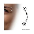 thumbnail image 1 of Single Side Internally Threaded Eyebrow Ring 14G/16G, 1 of 1