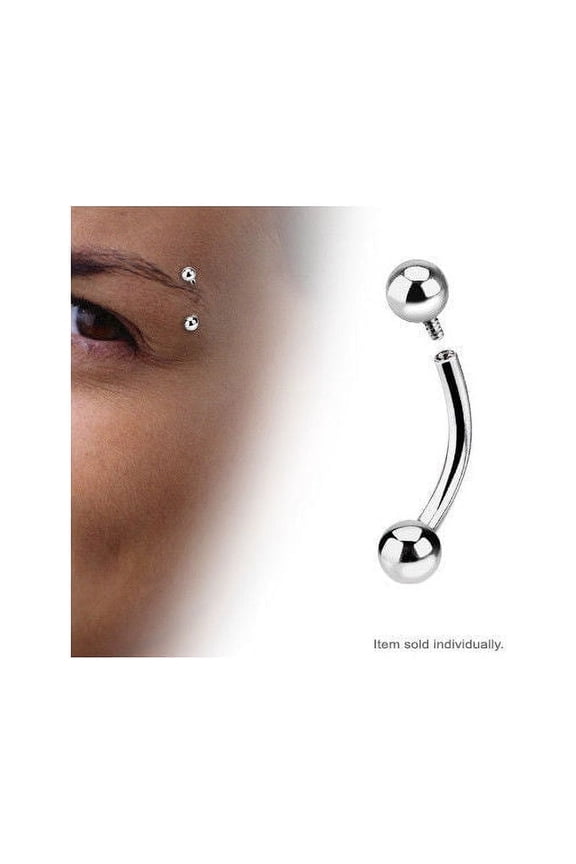 Single Side Internally Threaded Eyebrow Ring 14G/16G