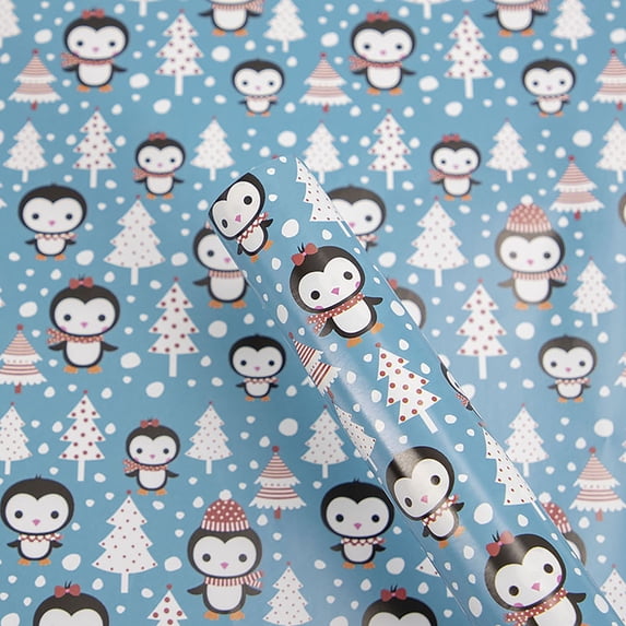 Single-Sided Christmas Wrapping Paper Sheet 50x70cm, Festive Gift Wrap for Holiday Presents DIY Crafts