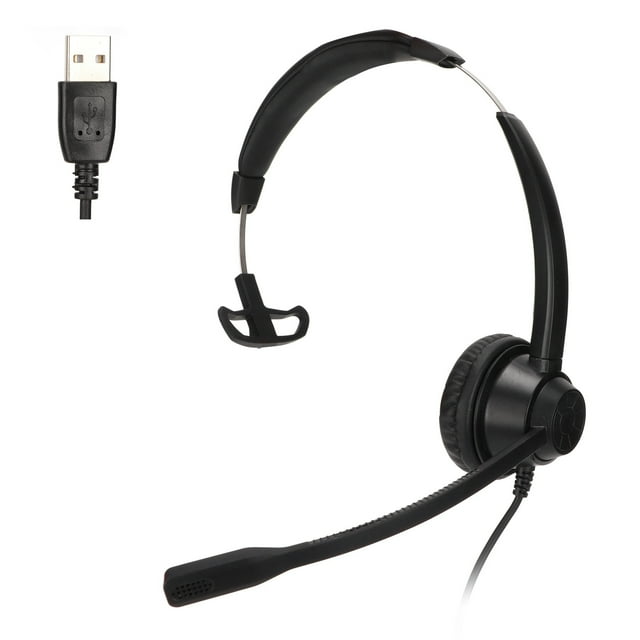 Single Sided Ear Telephone Headset USB Business Headset with Noise
