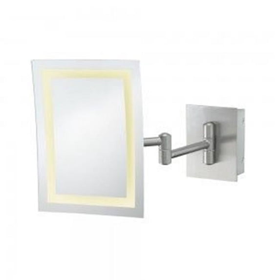 Single-Sided LED Square Wall Mirror - Rechargeable