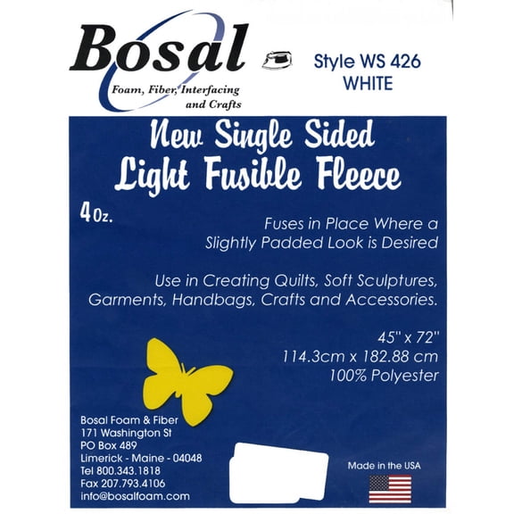 Single Sided Light Fusible Fleece 45in x 72in