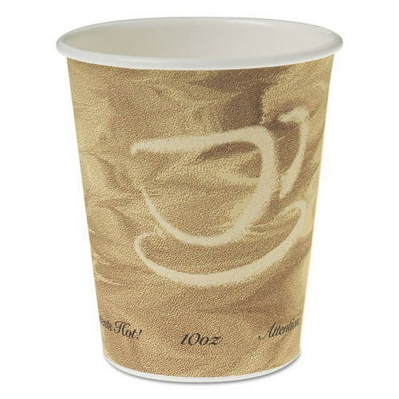 Single Sided Poly Paper Hot Cups, 10 Oz, Mistique Design, 50/bag, 20 Bags/carton | Bundle of 5 Cartons