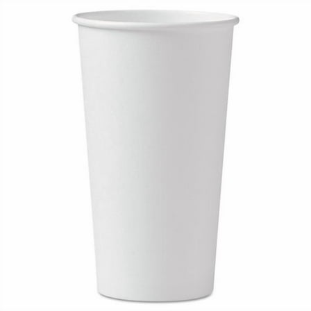 Single-Sided Poly Paper Hot Cups, 20 oz, White, 600/Carton | Bundle of 2