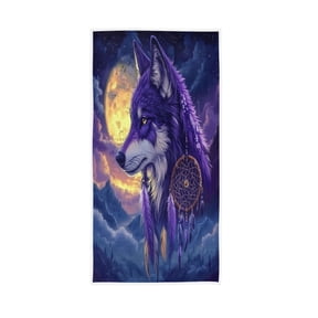 Single-Sided Print Hand Towel Breathable & Soft Towels Wash Cloth for Workout Running A Beautiful Wolf 30x15 Inch