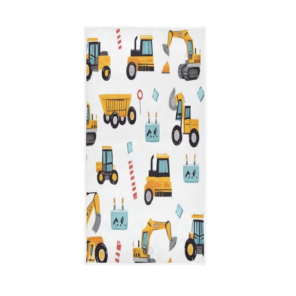 Single-Sided Print Hand Towel Breathable & Soft Towels Wash Cloth for Workout Running Construction Trucks and Excavators 30x15 Inch