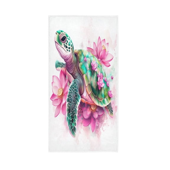 Single-Sided Print Hand Towel Breathable & Soft Towels Wash Cloth for Workout Running Cute Cartoon Sea Turtle 30x15 Inch