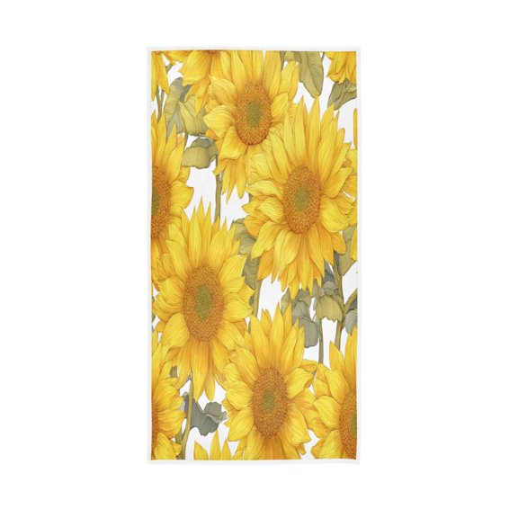 Single-Sided Print Hand Towel Breathable & Soft Towels Wash Cloth for Workout Running Sunflowers Pattern 30x15 Inch