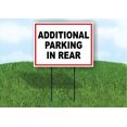 thumbnail image 1 of Single Sided Sign Additional Parking In Rear RED BLACK Yard Sign ROAD SIGN with Stand, 1 of 1