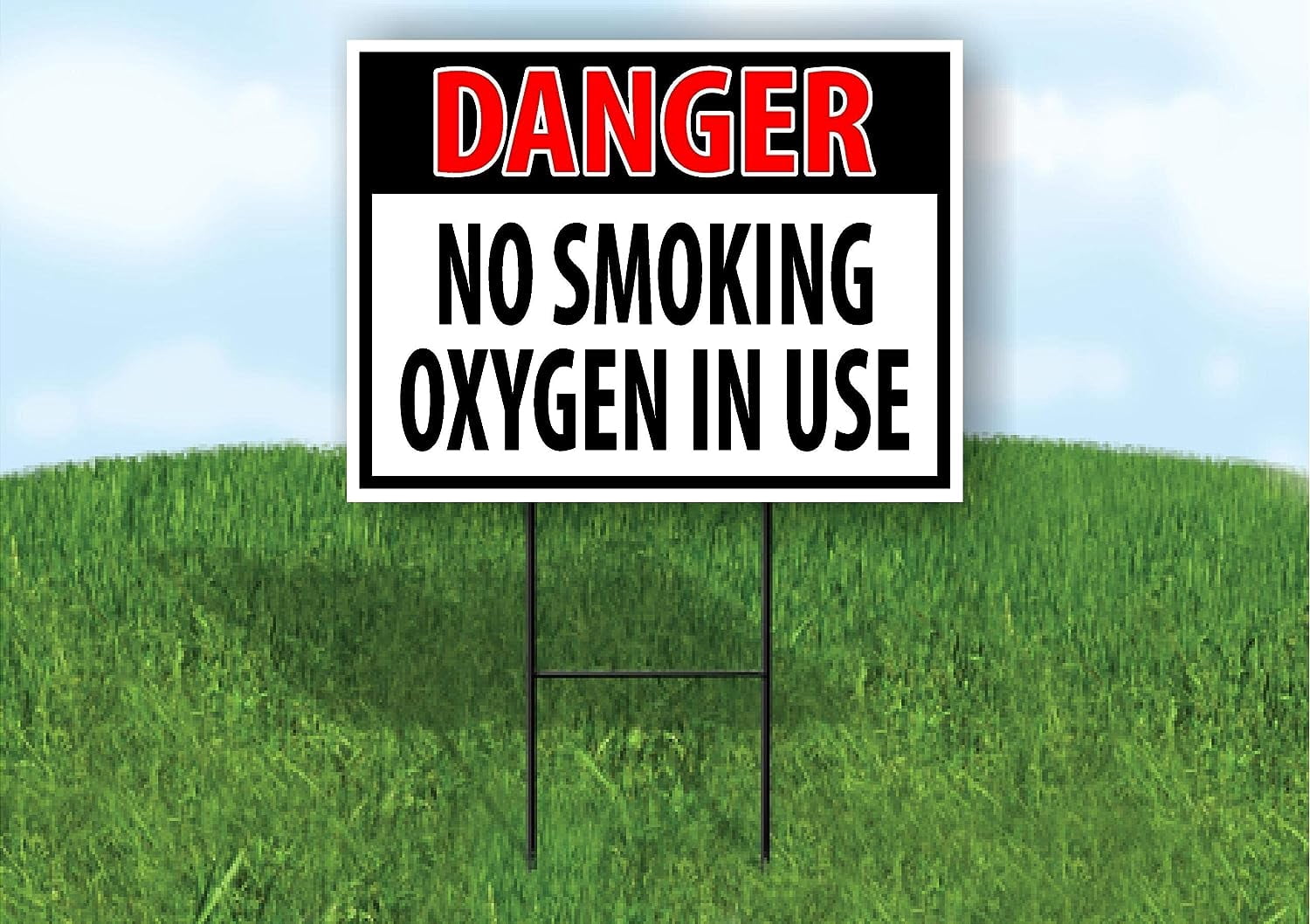 Single Sided Sign DANGER No Smoking Oxygen In Use OSHA Yard Sign ROAD ...