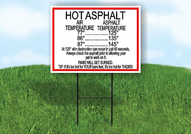 Temp Sign Example Single Sided Sign HOT ASPHALT Air Temp Asphalt Temp Yard Sign ROAD SIGN ...