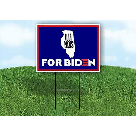 Single Sided Sign ILLINOIS FOR BIDEN Yard Sign ROAD SIGN with Stand