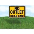 thumbnail image 1 of Single Sided Sign NO OUTLET DEAD END YELLOW BLACK Yard Sign ROAD SIGN with Stand, 1 of 1