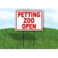 thumbnail image 1 of Single Sided Sign PETTING ZOO OPEN RED Yard Sign ROAD SIGN with Stand, 1 of 2
