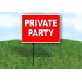 thumbnail image 1 of Single Sided Sign PRIVATE PARTY RED WHITE Yard Sign ROAD SIGN with Stand, 1 of 1