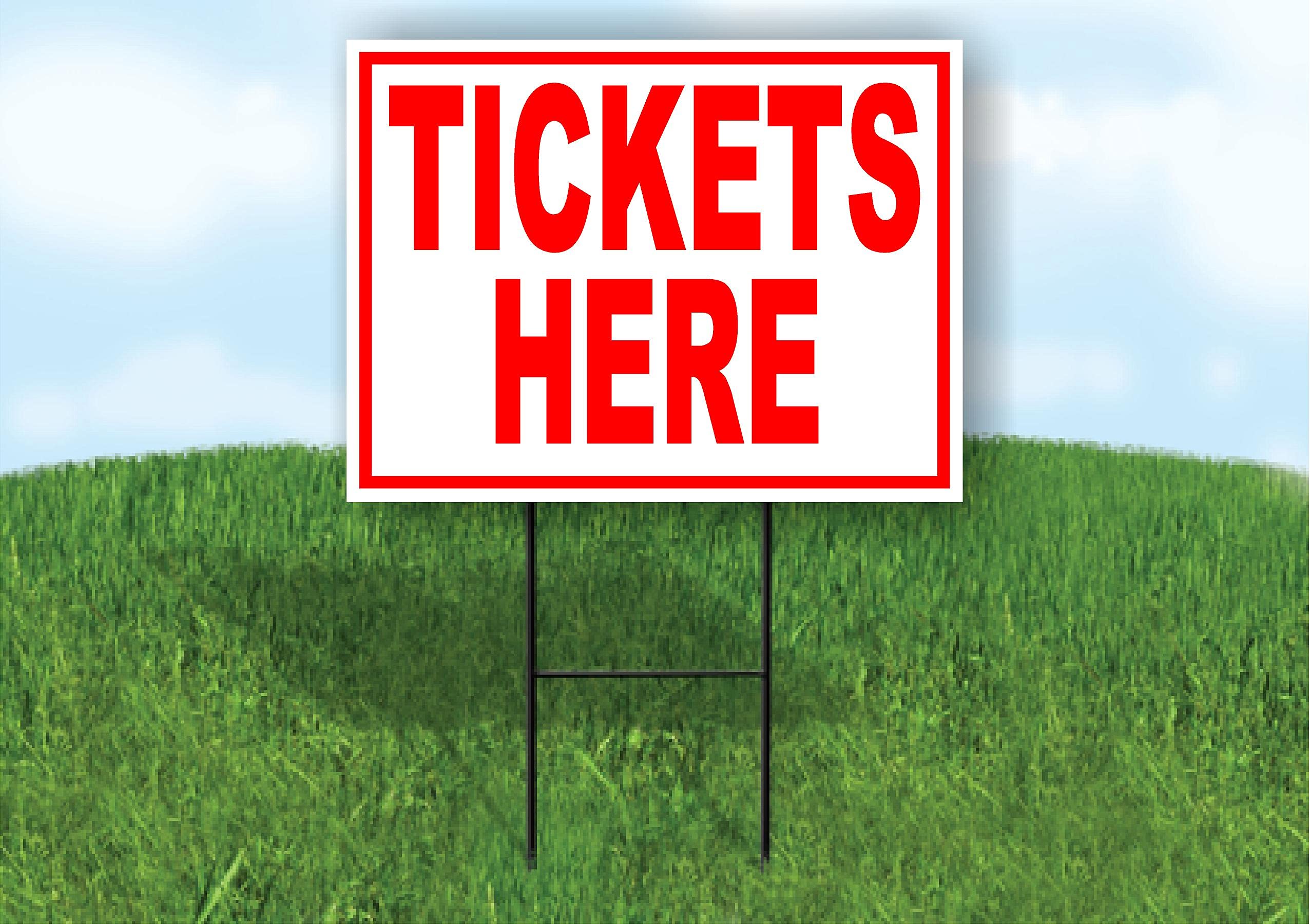 E Ticket Ride Sign Single Sided Sign TICKETS HERE RED Yard Sign ROAD SIGN with Stand ...
