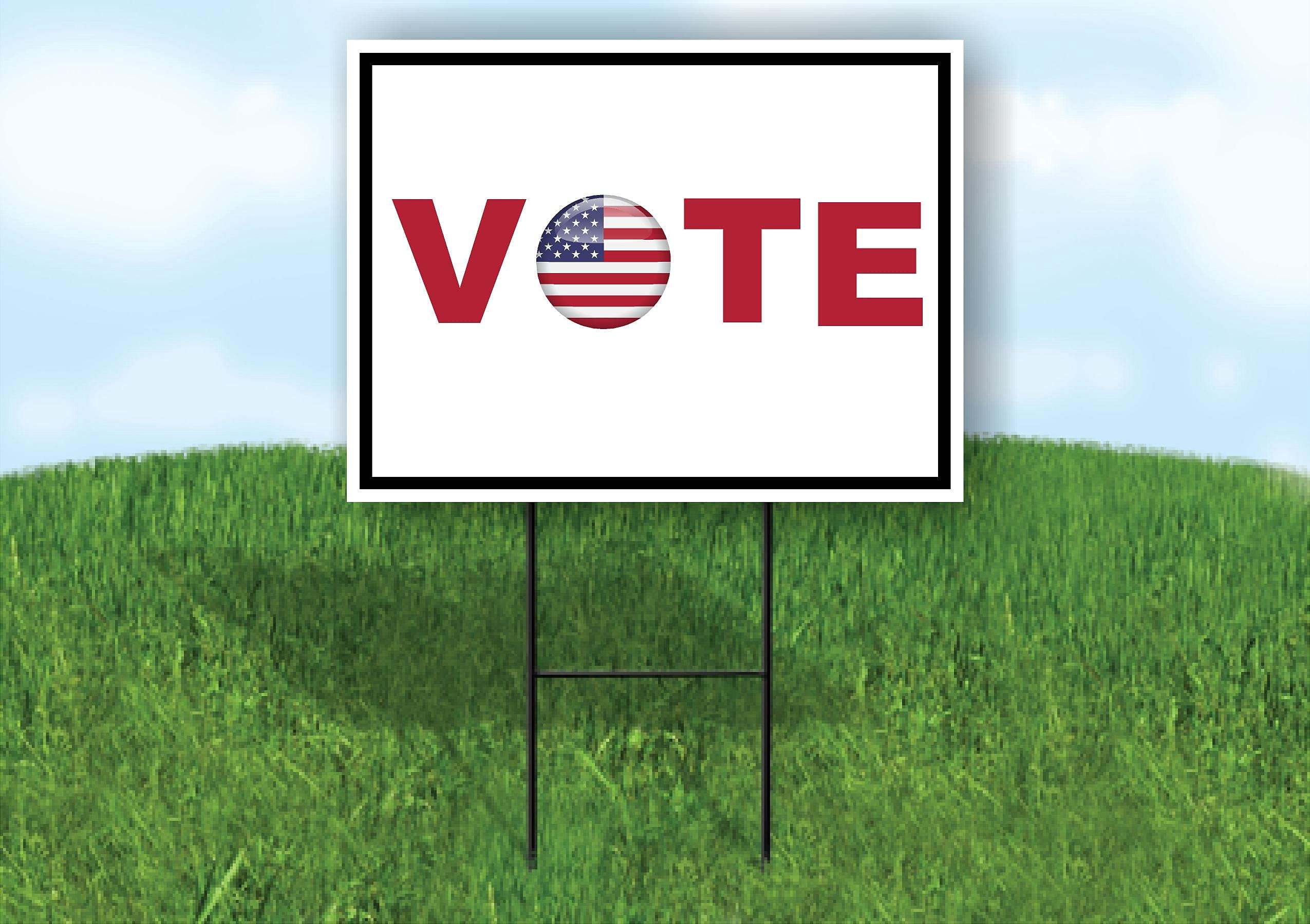 Single Sided Sign VOTE FLAG O Yard Sign ROAD SIGN with Stand - Walmart.com