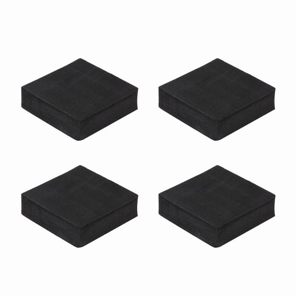 Single Sided Speaker Isolation Pads, 50mmx50mmx15mm Square Black Non Slip EVA Acoustic Foam Pads Feet Anti-Vibration Base for Decks Speaker Subwoofer HiFi Sound System, Pack of 4