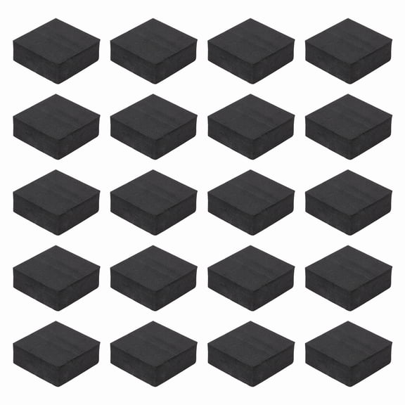 Single Sided Speaker Isolation Pads, 50mmx50mmx20mm Square Black Non Slip EVA Acoustic Foam Pads Feet Anti-Vibration Base for Decks Speaker Subwoofer HiFi Sound System, Pack of 32