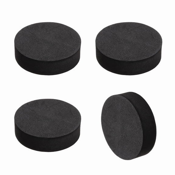 Single Sided Speaker Isolation Pads, 55mmx16mm Round Black Non Slip EVA Acoustic Foam Pads Feet Anti-Vibration Base for Decks Speaker Subwoofer HiFi Sound System, Pack of 4