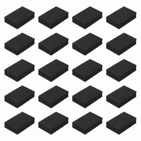 Single Sided Speaker Isolation Pads, 60mmx40mmx20mm Square Black Non Slip EVA Acoustic Foam Pads Feet Anti-Vibration Base for Decks Speaker Subwoofer HiFi Sound System, Pack of 32