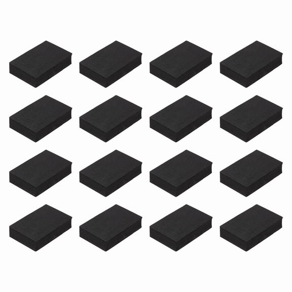 Single Sided Speaker Isolation Pads, 60mmx40mmx20mm Square Black Non Slip EVA Acoustic Foam Pads Feet Anti-Vibration Base for Decks Speaker Subwoofer HiFi Sound System, Pack of 16