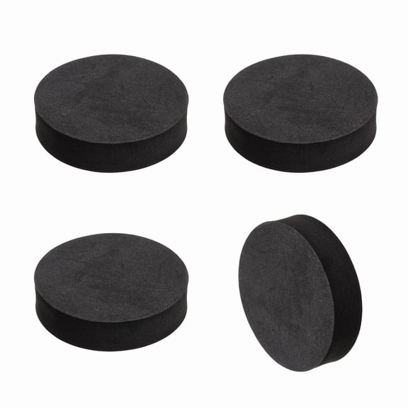 Single Sided Speaker Isolation Pads, 65mmx16mm Round Black Non Slip EVA Acoustic Foam Pads Feet Anti-Vibration Base for Decks Speaker Subwoofer HiFi Sound System, Pack of 4