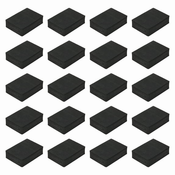 Single Sided Speaker Isolation Pads, 70mmx50mmx20mm Square Black Non Slip EVA Acoustic Foam Pads Feet Anti-Vibration Base for Decks Speaker Subwoofer HiFi Sound System, Pack of 32