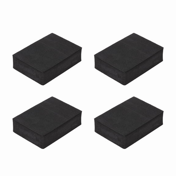 Single Sided Speaker Isolation Pads, 70mmx50mmx20mm Square Black Non Slip EVA Acoustic Foam Pads Feet Anti-Vibration Base for Decks Speaker Subwoofer HiFi Sound System, Pack of 4