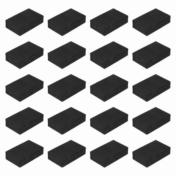 Single Sided Speaker Isolation Pads, 80mmx50mmx15mm Square Black Non Slip EVA Acoustic Foam Pads Feet Anti-Vibration Base for Decks Speaker Subwoofer HiFi Sound System, Pack of 32