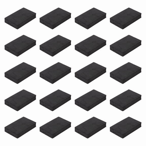 Single Sided Speaker Isolation Pads, 80mmx50mmx20mm Square Black Non Slip EVA Acoustic Foam Pads Feet Anti-Vibration Base for Decks Speaker Subwoofer HiFi Sound System, Pack of 32