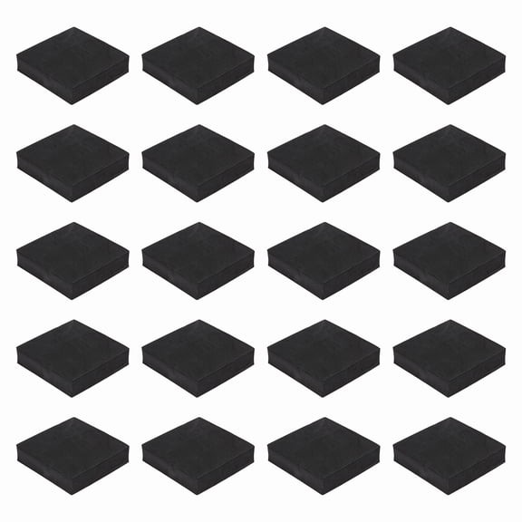 Single Sided Speaker Isolation Pads, 80mmx80mmx20mm Square Black Non Slip EVA Acoustic Foam Pads Feet Anti-Vibration Base for Decks Speaker Subwoofer HiFi Sound System, Pack of 32