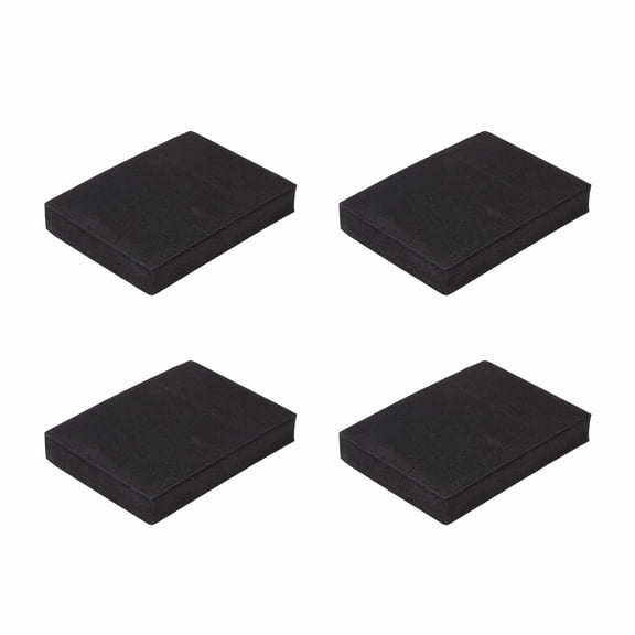 Single Sided Speaker Isolation Pads, 90mmx65mmx15mm Square Black Non Slip EVA Acoustic Foam Pads Feet Anti-Vibration Base for Decks Speaker Subwoofer HiFi Sound System, Pack of 4