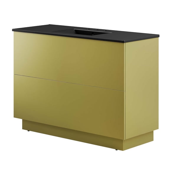 Single Sink Vanity Cabinet, Black Gold, Wood, Hotel Bedroom Bathroom, Modern Contemporary HB36028
