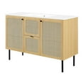 thumbnail image 1 of Single Sink Vanity Cabinet, White Oak, Wood, Hotel Bedroom Bathroom, Modern Contemporary HB36427, 1 of 15