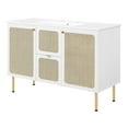 thumbnail image 1 of Single Sink Vanity Cabinet, White, Wood, Hotel Bedroom Bathroom, Modern Contemporary HB36428, 1 of 15