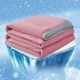 thumbnail image 1 of Single Size 150X200Cm Cooling Comforter - Q-Max 0.4+ Hot Sleeper Blanket for Night Sweats, Breathable Summer Bedding with Machine Washable 3D Fiber Tanuke Multi-Color Polyester, 1 of 9