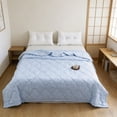 thumbnail image 1 of Single Size Duvet Reversible Coverless Microfiber Soft Bed Quilt Softness Comfort and Lightweight Cooling Blanket, Machine Washable Sweats Throw Blanket Thin Breathable, 1 of 7