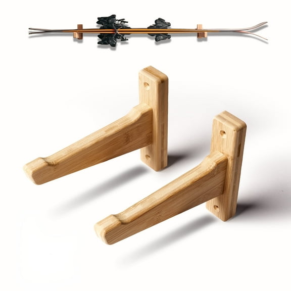 Vagabond Racks Ski Wall Mount Rack – Heavy-Duty Wall Storage Hooks for Skis – Horizontal Space-Saving Holder