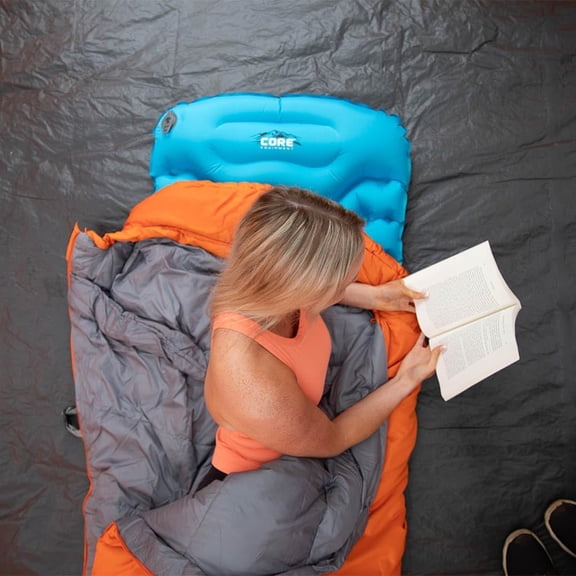 Single Sleeping Pad for Camping | Ultralight Inflatable Mattress with Built-In Pillow & Pump for Hiking, Backpacking & Outdoor Adventures