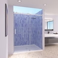 thumbnail image 1 of Single Sliding Frameless Shower Door, 56-60" W x 74" H, with 5/16" Clear Tempered Glass, Chrome Finish, ACE DECOR, 1 of 10