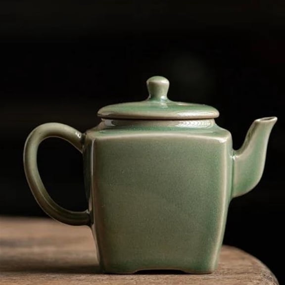 Single Small Household Ceramic Teaware Set 180ml Yue Kiln Teapot Antiquity Han Fang Pot With Filter Ball