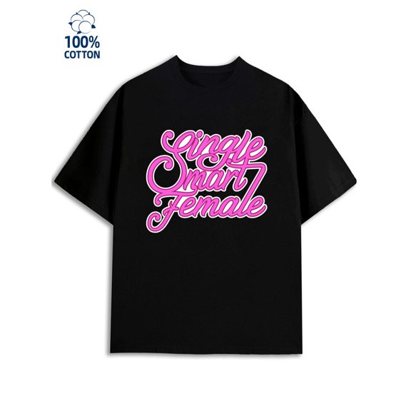 Single & Smart for men funny humor 180G 100% Cotton black y2k wife Retro Unisex Shirt Crewneck tshirts Trendy Unisex Shirt Printed tshirts Basic Unisex Shirt Short Sleeve tshirts