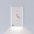 thumbnail image 1 of Single - SnapPower SwitchLight - LED Night Light - for Single-Pole Light Switches - Light Switch Plate with LED Night Lights - Adjust Brightness - Auto On/Off Sensor - (Toggle, White), 1 of 5